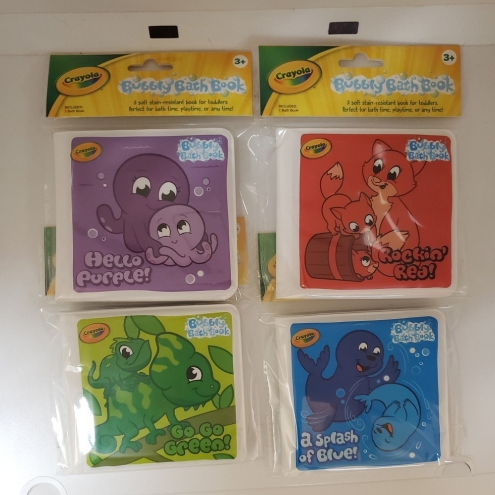Crayola Bubbly Bath Book Set - Purple, Red, Green, Blue